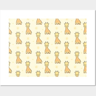 Giraffe Cute Animal Pattern Posters and Art